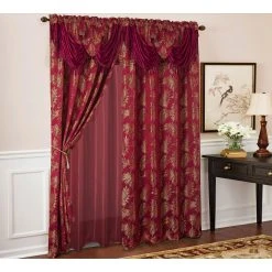 Top 10 ⌛ Gracewood Hollow Bao Textured Floral Jacquard Single Rod Pocket Curtain Panel W/ Attached 18-inch Valance - 54 X 84 In. ????