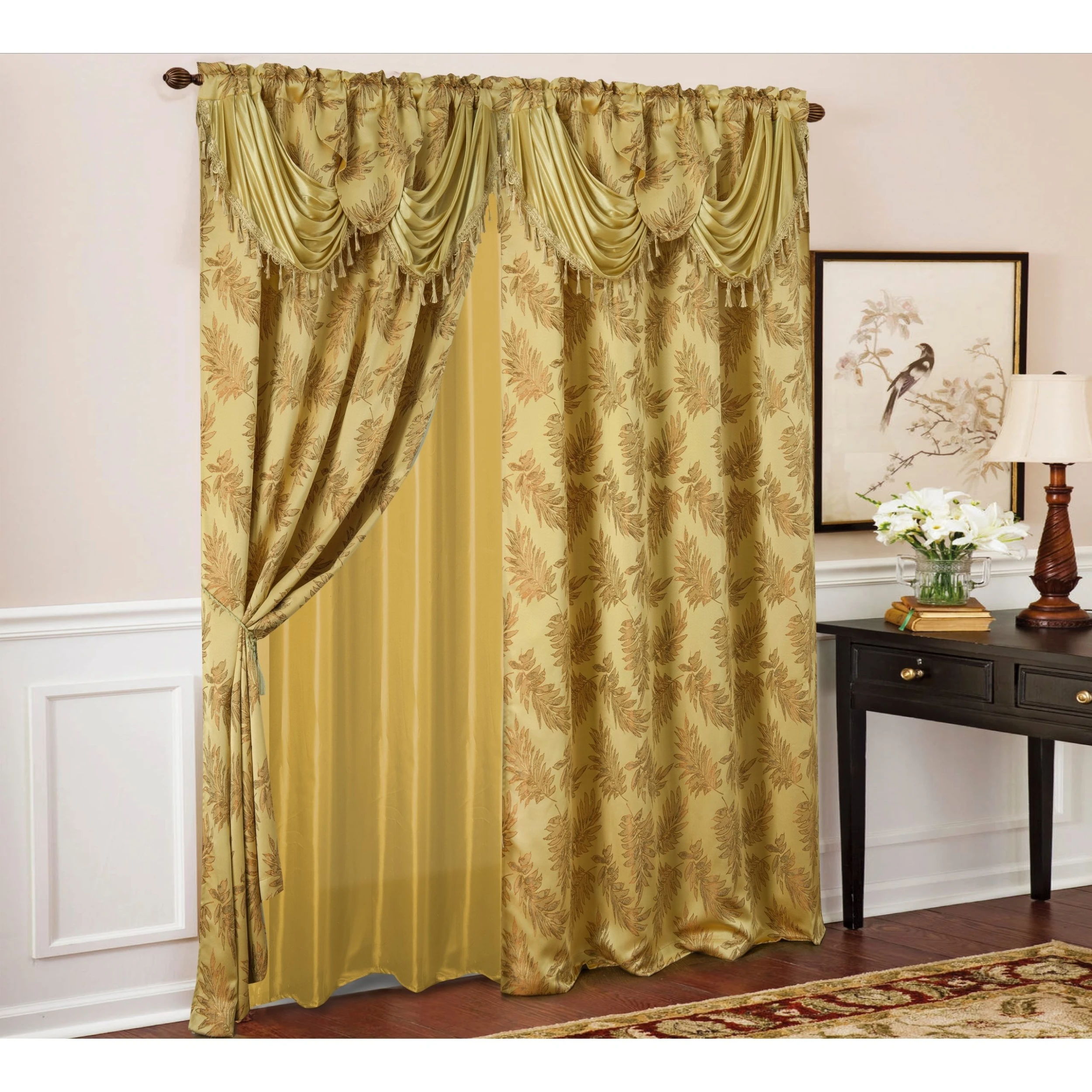 Top 10 ⌛ Gracewood Hollow Bao Textured Floral Jacquard Single Rod Pocket Curtain Panel W/ Attached 18-inch Valance - 54 X 84 In. ???? 10 Top 10 ⌛ Gracewood Hollow Bao Textured Floral Jacquard Single Rod Pocket Curtain Panel W/ Attached 18-inch Valance - 54 X 84 In. ???? - Image 8