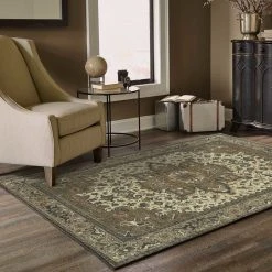 Best deal ???? Gracewood Hollow Noble Medallion Ivory/ Grey Rug ????