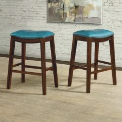 Hot Sale ???? Gracewood Hollow Parpetsi 30-inch Rubberwood Backless Bar Stool With Upholstered Seat Blue ???? 20 Hot Sale ???? Gracewood Hollow Parpetsi 30-inch Rubberwood Backless Bar Stool With Upholstered Seat Blue ???? -Gracewood Hollow shop Picket House Furnishings Bowen 30 Backless Bar Stool in Blue N A 0d182ec5 c072 4fcb 9f4c adfded51361b