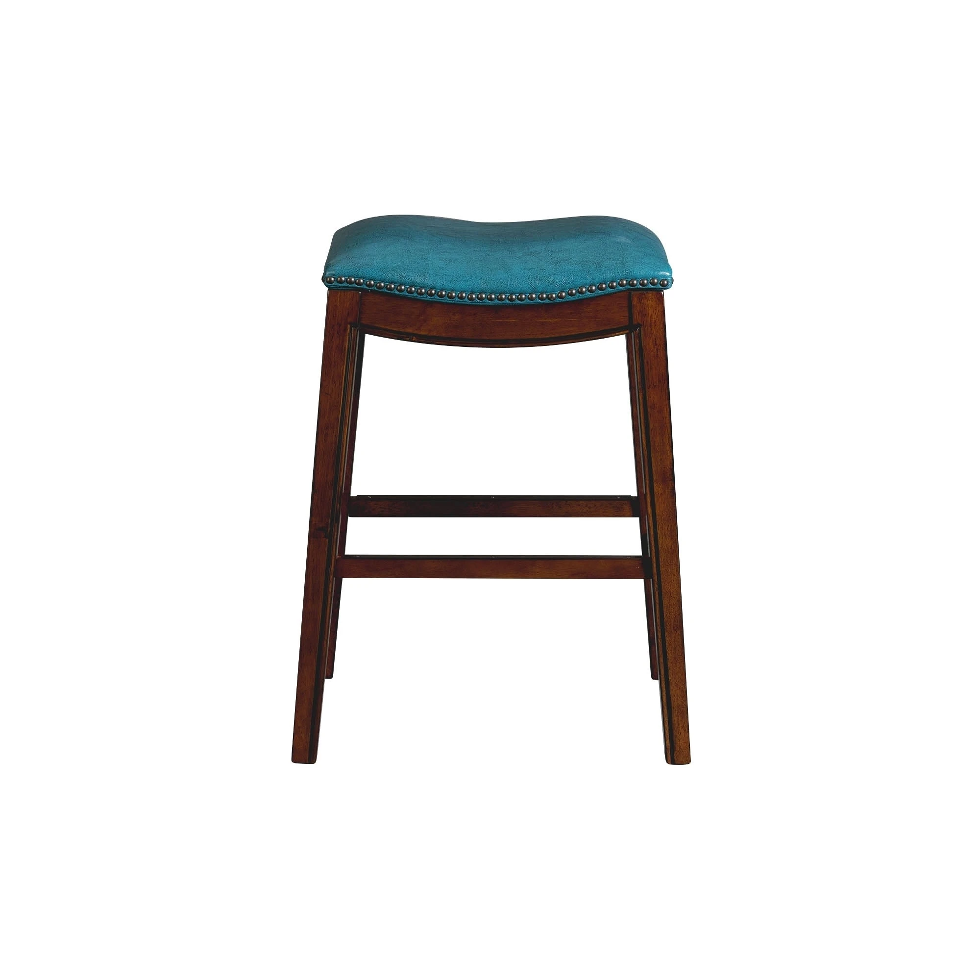 Hot Sale ???? Gracewood Hollow Parpetsi 30-inch Rubberwood Backless Bar Stool With Upholstered Seat Blue ???? 4 Hot Sale ???? Gracewood Hollow Parpetsi 30-inch Rubberwood Backless Bar Stool With Upholstered Seat Blue ???? - Image 2