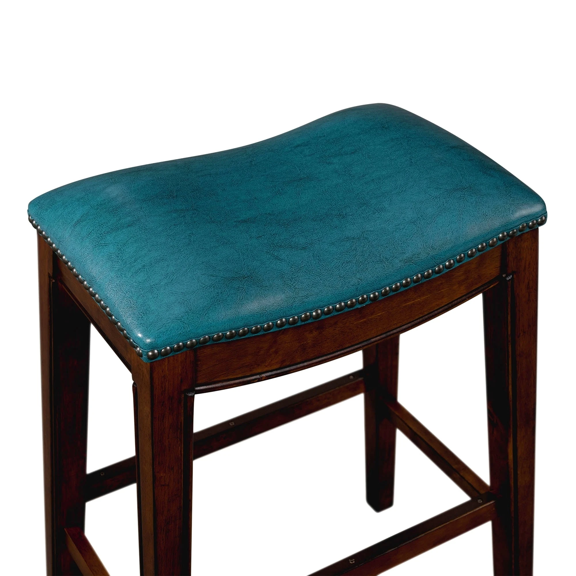 Hot Sale ???? Gracewood Hollow Parpetsi 30-inch Rubberwood Backless Bar Stool With Upholstered Seat Blue ???? 8 Hot Sale ???? Gracewood Hollow Parpetsi 30-inch Rubberwood Backless Bar Stool With Upholstered Seat Blue ???? - Image 6