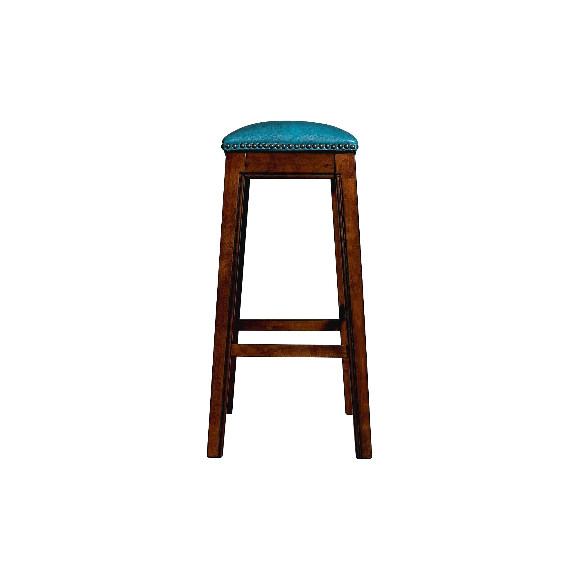 Hot Sale ???? Gracewood Hollow Parpetsi 30-inch Rubberwood Backless Bar Stool With Upholstered Seat Blue ???? 5 Hot Sale ???? Gracewood Hollow Parpetsi 30-inch Rubberwood Backless Bar Stool With Upholstered Seat Blue ???? - Image 3