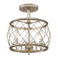 Best deal ???? Gracewood Hollow Muzaka Century Silver Leaf Steel 3-light Semi-flush Light - Century Silver Leaf ????