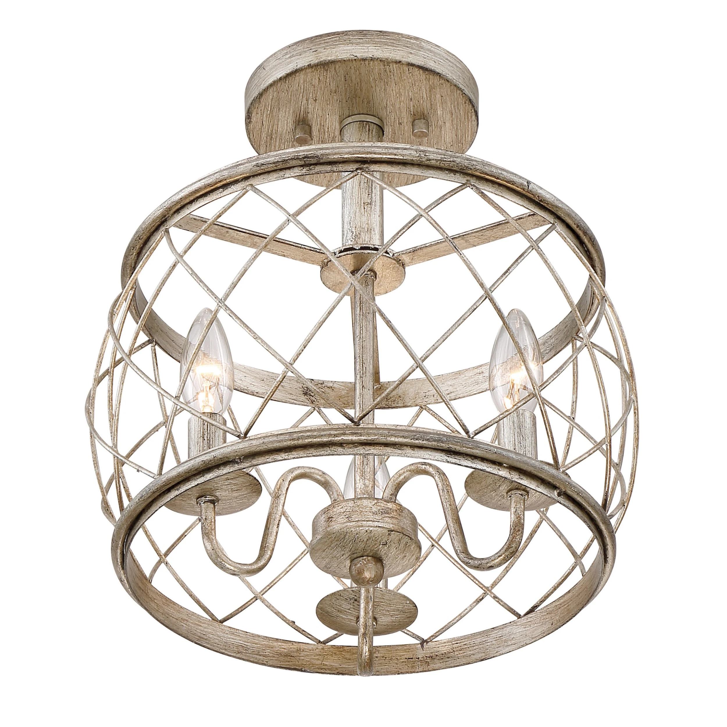 Best deal ???? Gracewood Hollow Muzaka Century Silver Leaf Steel 3-light Semi-flush Light - Century Silver Leaf ???? 5 Best deal ???? Gracewood Hollow Muzaka Century Silver Leaf Steel 3-light Semi-flush Light - Century Silver Leaf ???? - Image 3