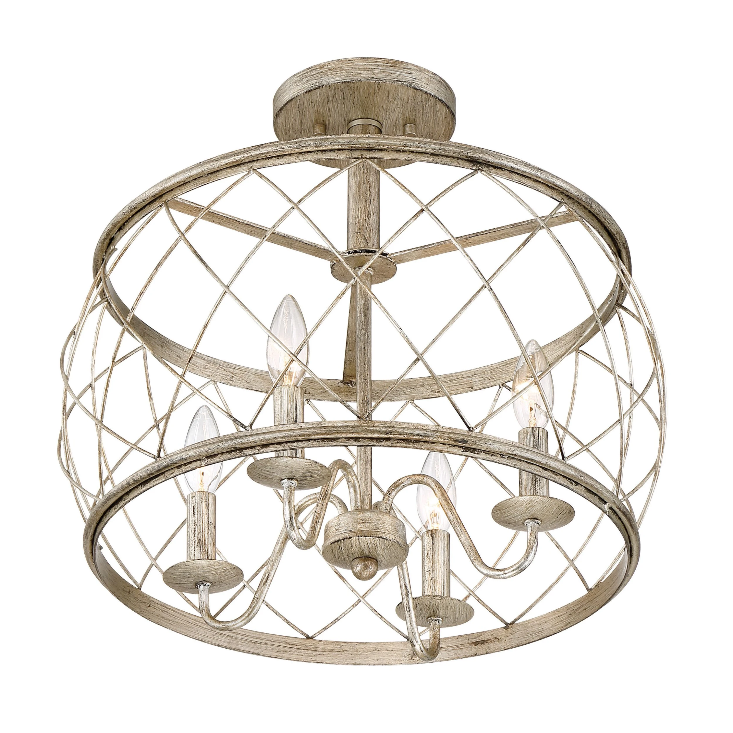 Cheapest ???? Gracewood Hollow Muzaka Silver Leaf Steel Semi-flush 4-light Mount - Century Silver Leaf ✔️ 5 Cheapest ???? Gracewood Hollow Muzaka Silver Leaf Steel Semi-flush 4-light Mount - Century Silver Leaf ✔️ - Image 3