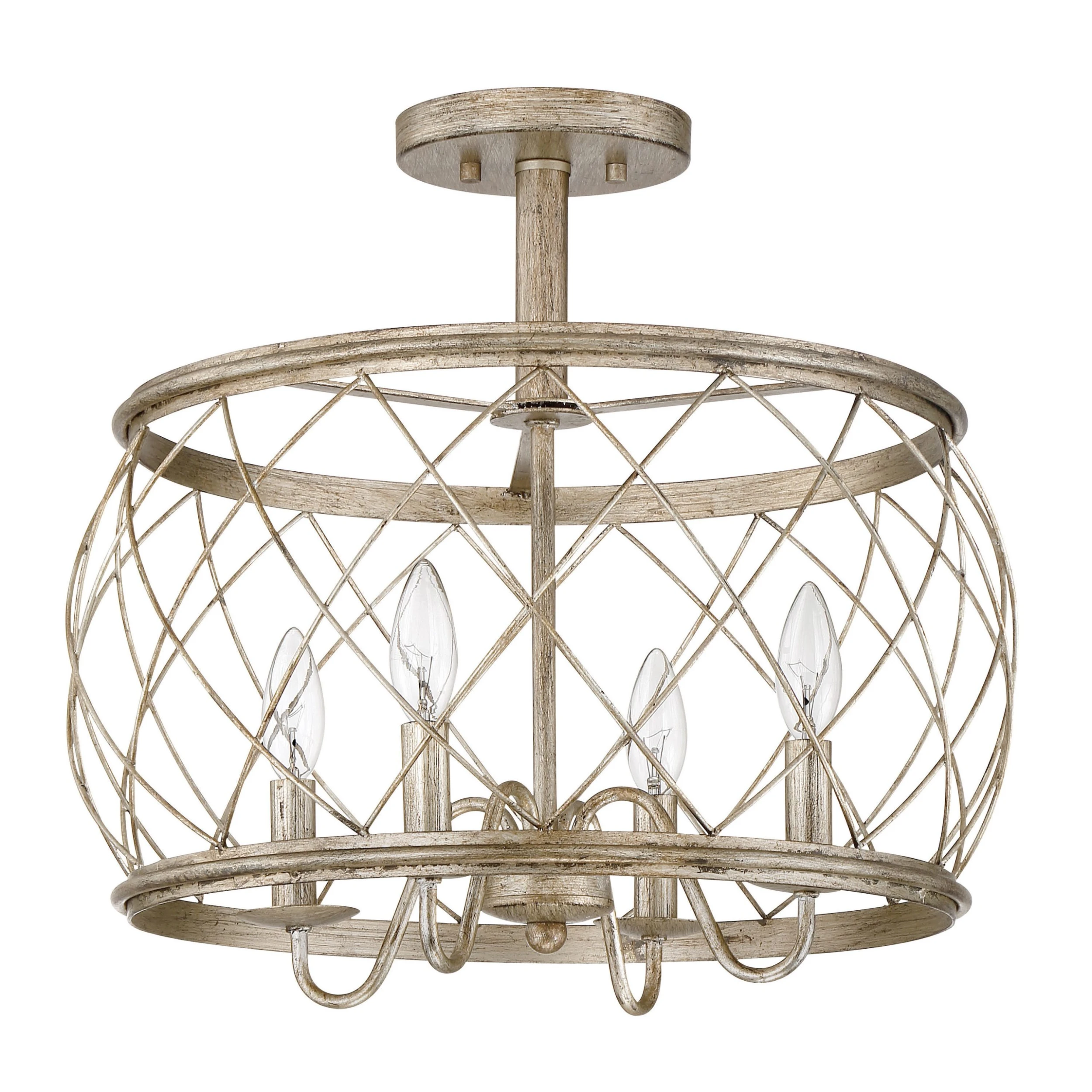 Cheapest ???? Gracewood Hollow Muzaka Silver Leaf Steel Semi-flush 4-light Mount - Century Silver Leaf ✔️ 4 Cheapest ???? Gracewood Hollow Muzaka Silver Leaf Steel Semi-flush 4-light Mount - Century Silver Leaf ✔️ - Image 2