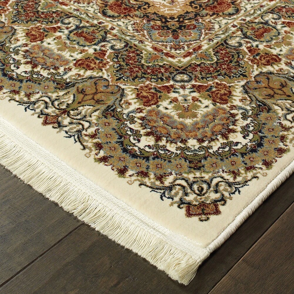 Budget ???? Gracewood Hollow Maracle Medallion Fringed Area Rug Cream/multi ???? 5 Budget ???? Gracewood Hollow Maracle Medallion Fringed Area Rug Cream/multi ???? - Image 3