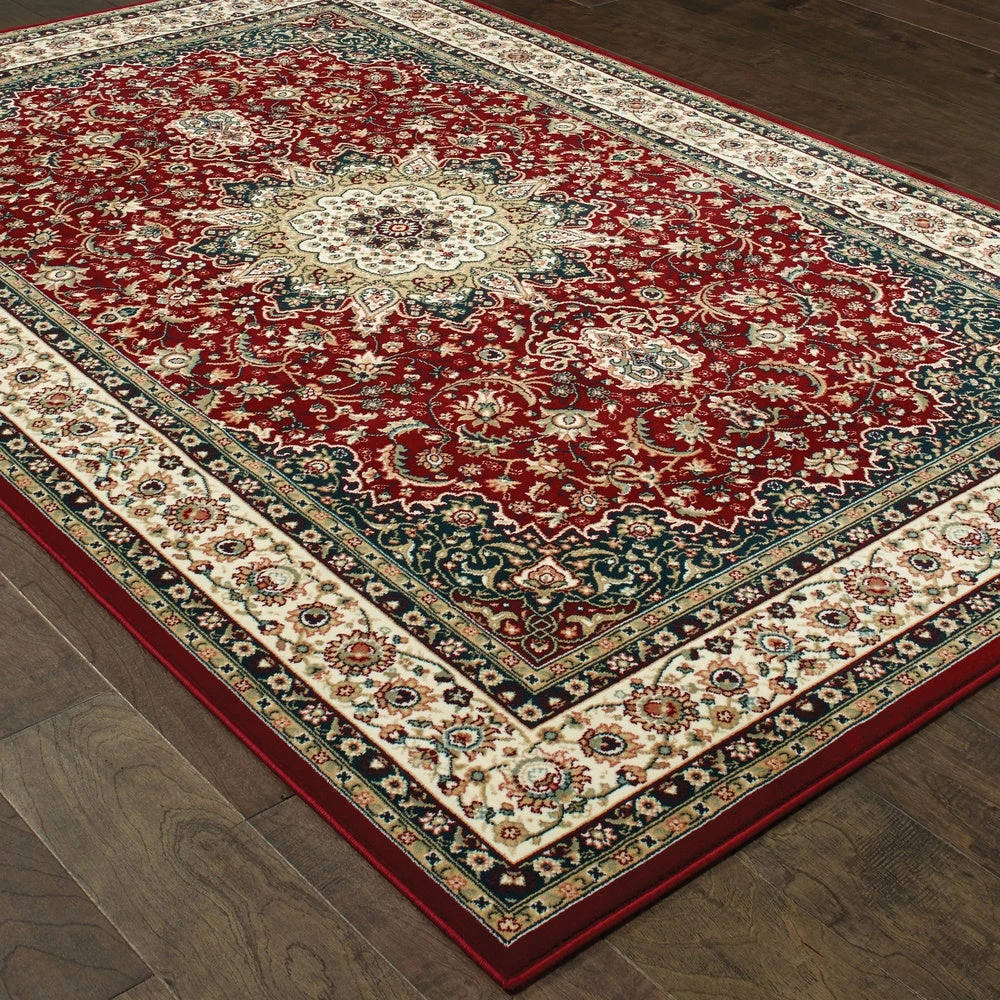Hot Sale ???? Gracewood Hollow Stora Red/Ivory Classic Medallion Area Rug ???? 8 Hot Sale ???? Gracewood Hollow Stora Red/Ivory Classic Medallion Area Rug ???? - Image 6