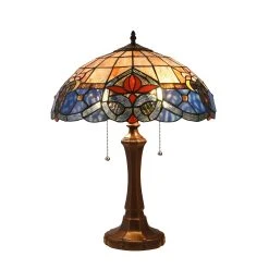 Budget ⭐ Gracewood Hollow Kalonji 2-light Dark Bronze Table Lamp With Multicolored Stained Glass Dome Shade ????