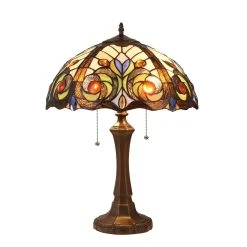 Best deal ???? Gracewood Hollow Kabamba 2-light Dark Bronze Table Lamp With Stained Glass Dome Shade ⭐