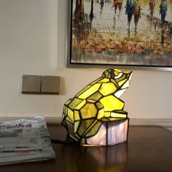 Buy ???? Gracewood Hollow Chee Tiffany-style Green Frog Accent Lamp/Night Light ????