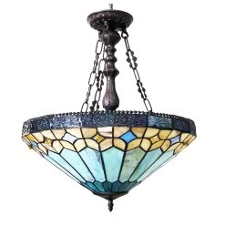 Hot Sale ❤️ Gracewood Hollow Chennault Tiffany-style Geometric 2-light Antique Bronze Pendant With 3 Hang Chains ???? -Gracewood Hollow shop Tiffany Style Geometric Design 2 light Antique Bronze Pendant 3b9771e8 6655 401a b765 93df1351bb89