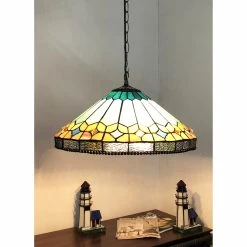 Best reviews of ???? Gracewood Hollow Chennault Tiffany-style Geometric 2-light Antique Bronze Pendant With 1 Hang Chain ????