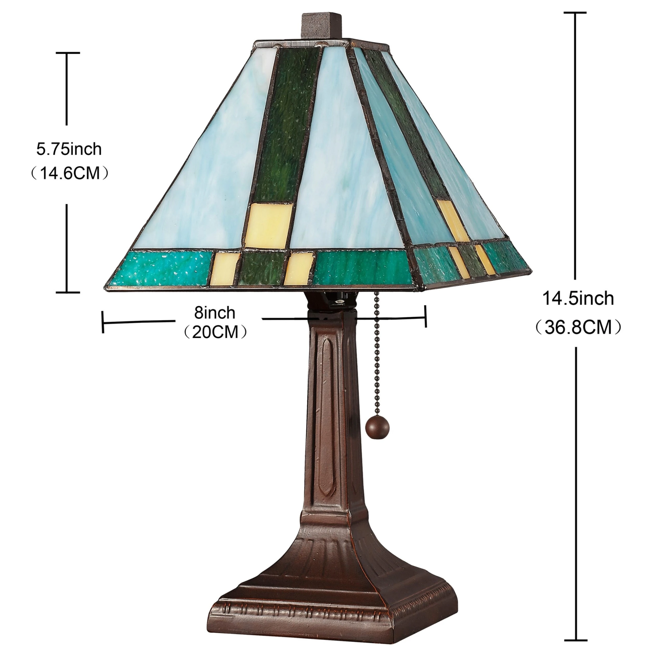 Cheapest ???? Gracewood Hollow Okja 14.5-inch Tiffany-style Banker Lamp With Blue/Green/Yellow Stained Glass ???? 9 Cheapest ???? Gracewood Hollow Okja 14.5-inch Tiffany-style Banker Lamp With Blue/Green/Yellow Stained Glass ???? - Image 7