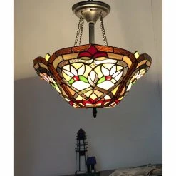 Best Pirce ???? Gracewood Hollow Choi Tiffany-style 2-light Antique Bronze Semi-flush Mount ????