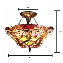 Best Pirce ???? Gracewood Hollow Choi Tiffany-style 2-light Antique Bronze Semi-flush Mount ???? -Gracewood Hollow shop Tiffany Style Victorian Design 2 light Antique Bronze Semi Flush Mount f078a30e 9993 44c9 b86a bb317edd12d2