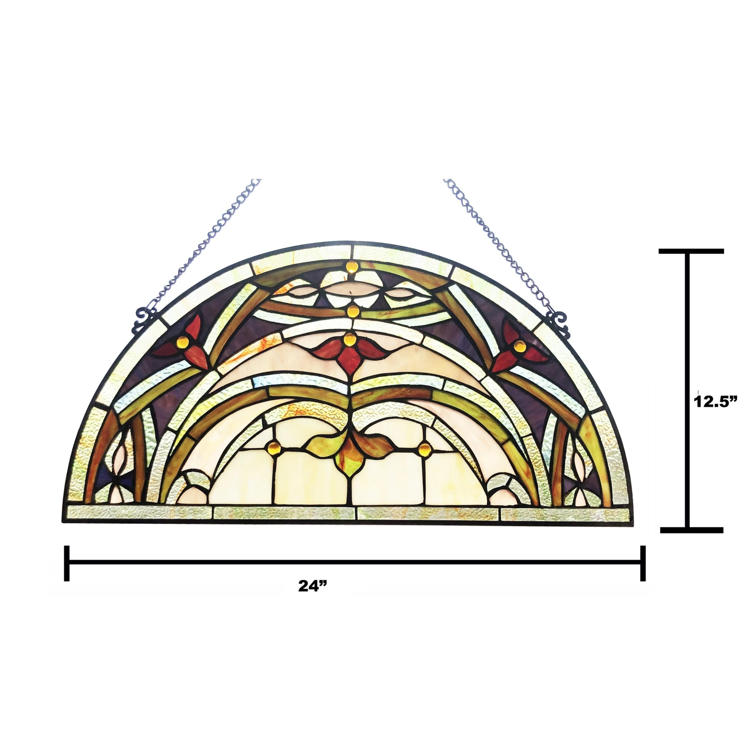 Coupon ✨ Gracewood Hollow Chu Glass Half-circle Window Panel/Suncatcher ???? 6 Coupon ✨ Gracewood Hollow Chu Glass Half-circle Window Panel/Suncatcher ???? - Image 4