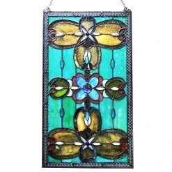 Flash Sale ???? Gracewood Hollow Eaton Multicolored Rectangular Glass Window Panel/Suncatcher ???? -Gracewood Hollow shop Victorian Design Window Panel Suncatcher cebc97c4 1554 42a1 9b04 611e6048931f