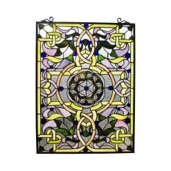 New ✨ Gracewood Hollow Landu Victorian-style Stained Glass Window Panel Suncatcher ????