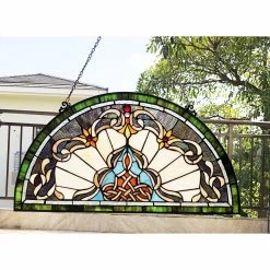 Deals ???? Gracewood Hollow Delapaz Half-circle Glass Window Panel/Suncatcher ????