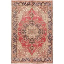 Discount ⌛ Gracewood Hollow Mwashinga Handmade Distressed Medallion Persian Area Rug - 10'3" X 6'8" ⌛