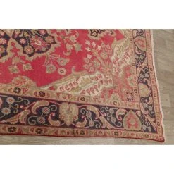 Discount ⌛ Gracewood Hollow Mwashinga Handmade Distressed Medallion Persian Area Rug - 10'3" X 6'8" ⌛ -Gracewood Hollow shop Vintage Tabriz Floral Medallion Hand Knotted Wool Persian Area Rug 103 x 68 4227e976 ff9d 493b aefa d91d597dbaba